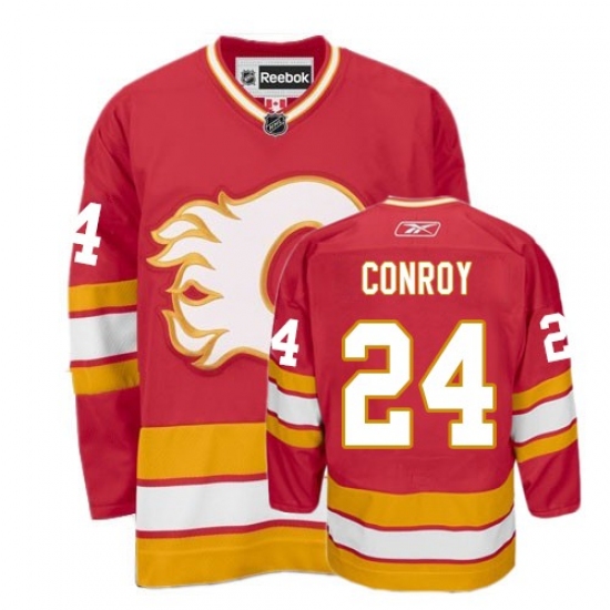 Men's Reebok Calgary Flames #24 Craig Conroy Authentic Red Third NHL Jersey - Ujersey