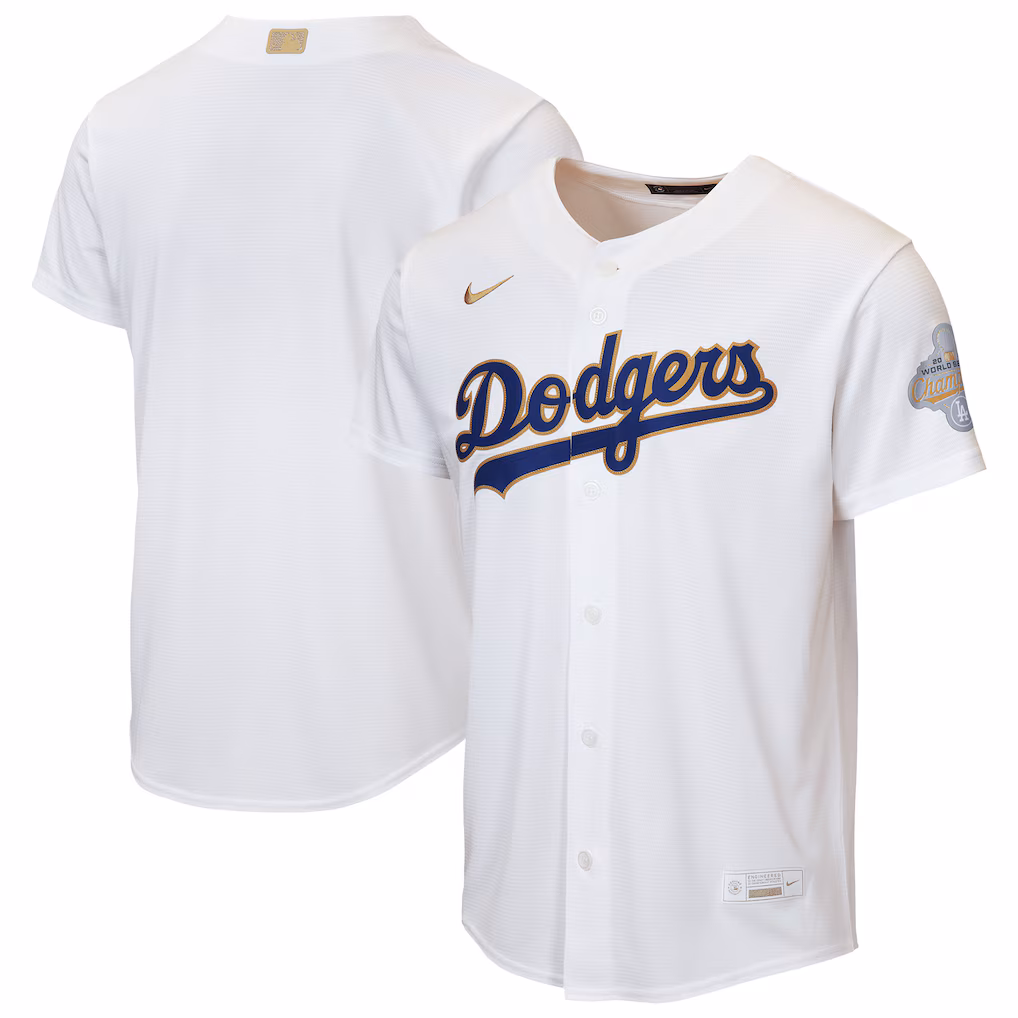 Youth Los Angeles Dodgers Nike White 2026 Gold Collection Home Replica Jersey - Ujersey NHL