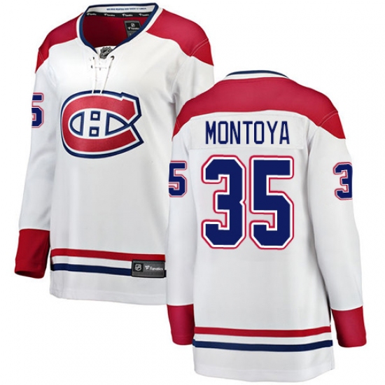 Women's Montreal Canadiens #35 Al Montoya Authentic White Away Fanatics Branded Breakaway NHL Jersey - Ujersey