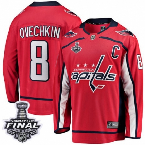Youth Washington Capitals #8 Alex Ovechkin Fanatics Branded Red Home Breakaway 2018 Stanley Cup Final NHL Jersey - Ujersey