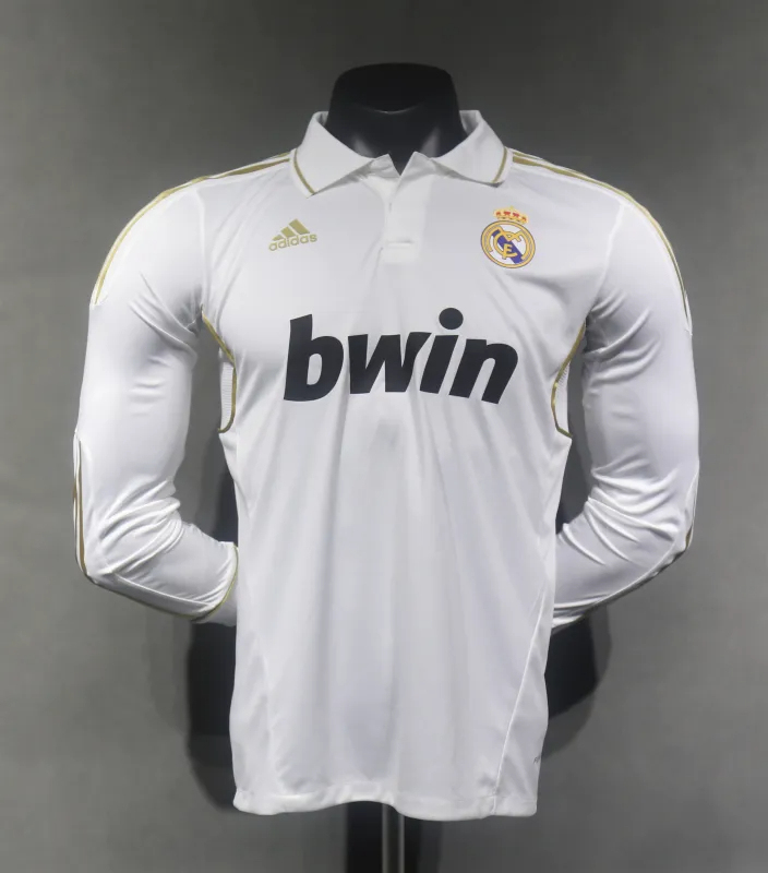 Real Madrid Retro Jersey Home Long Sleeve Soccer Shirt 2011/12 - U-jersey