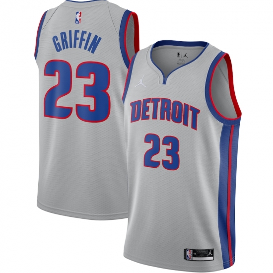 Men's Detroit Pistons #23 Blake Griffin Jordan Brand Silver 2020-21 Swingman Jersey - Ujersey