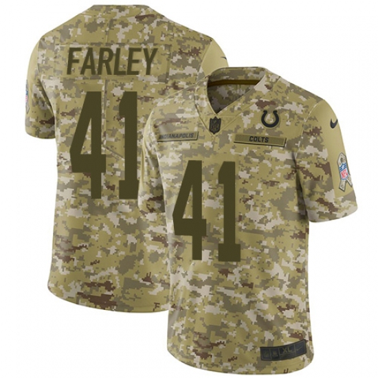 Youth Nike Indianapolis Colts #41 Matthias Farley Limited Camo 2018 Salute to Service NFL Jersey - Ujersey