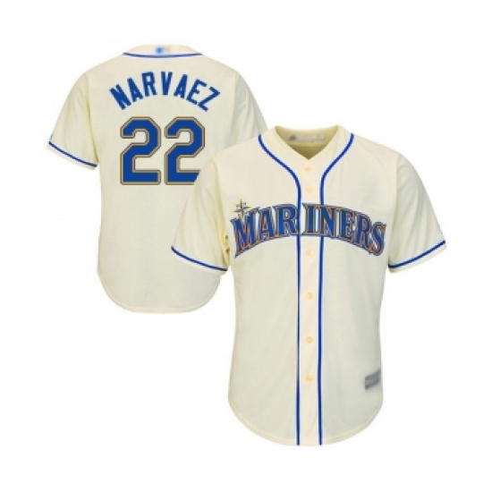 Men's Seattle Mariners #22 Omar Narvaez Replica Cream Alternate Cool Base Baseball Jersey - Ujersey