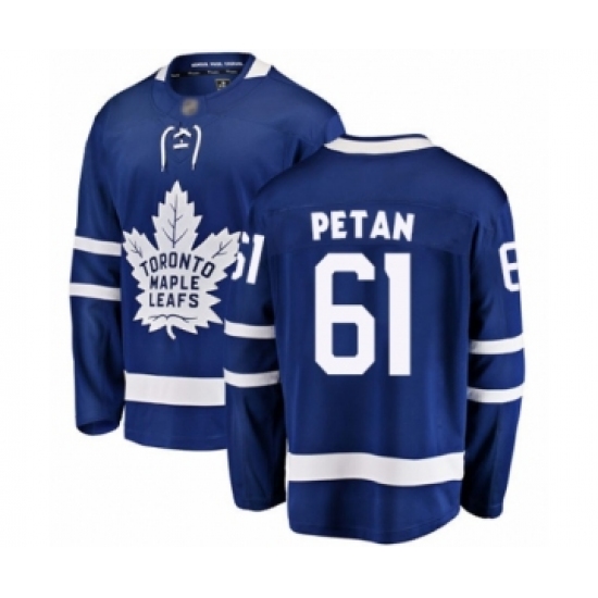 Men's Toronto Maple Leafs #61 Nic Petan Authentic Royal Blue Home Fanatics Branded Breakaway Hockey Jersey - Ujersey
