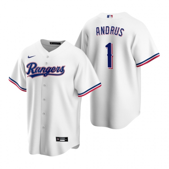 Men's Nike Texas Rangers #1 Elvis Andrus White Home Stitched Baseball Jersey - Ujersey