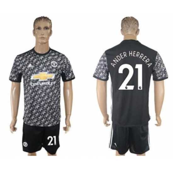 Manchester United #21 Ander Herrera Black Soccer Club Jersey