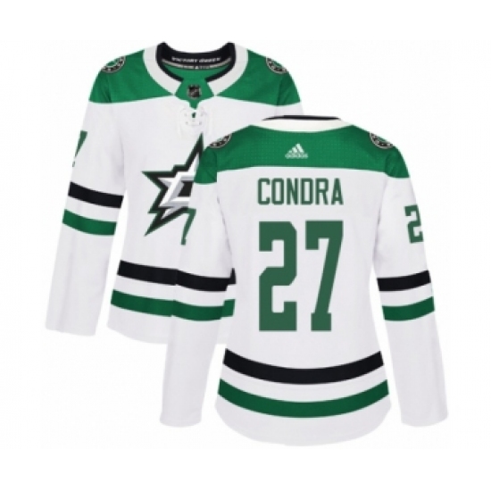 Women's Adidas Dallas Stars #27 Erik Condra Authentic White Away NHL Jersey - Ujersey