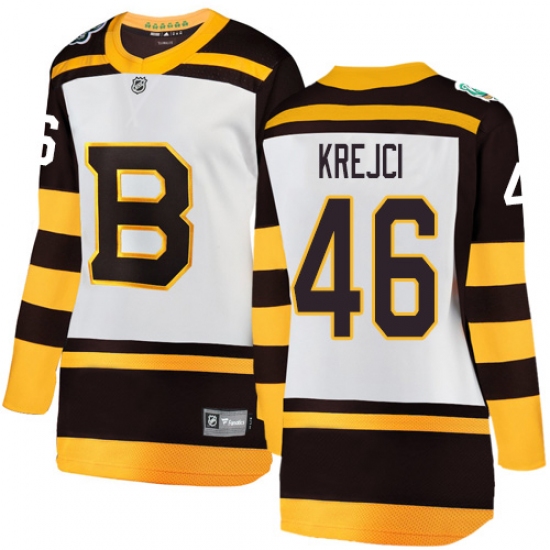Women's Boston Bruins #46 David Krejci White 2019 Winter Classic Fanatics Branded Breakaway NHL Jersey - Ujersey