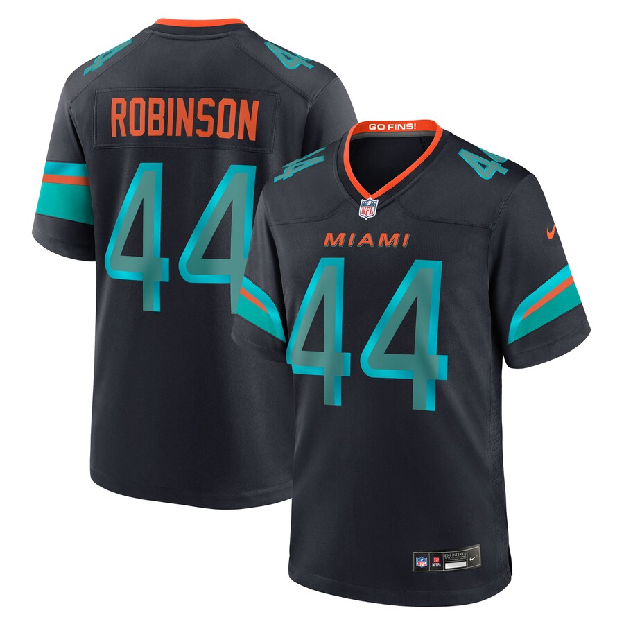 Men's Miami Dolphins Chop Robinson Nike Pitch Blue 2025 Rivalries Collection Game Jersey - Ujersey