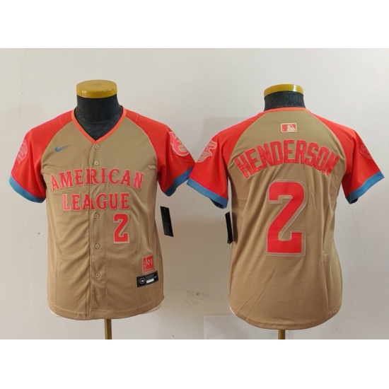 Youth Baltimore Orioles #2 Gunnar Henderson Number Cream 2024 All Star Limited Stitched Jersey - Ujersey