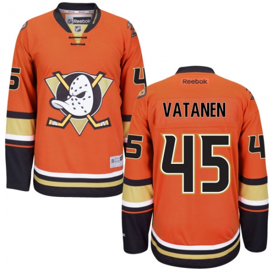 Youth Reebok Anaheim Ducks #45 Sami Vatanen Premier Orange Third NHL Jersey - Ujersey