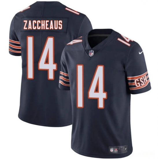 Men's Chicago Bears #14 Olamide Zaccheaus Navy 2025 Vapor Football Stitched Jersey - Ujersey