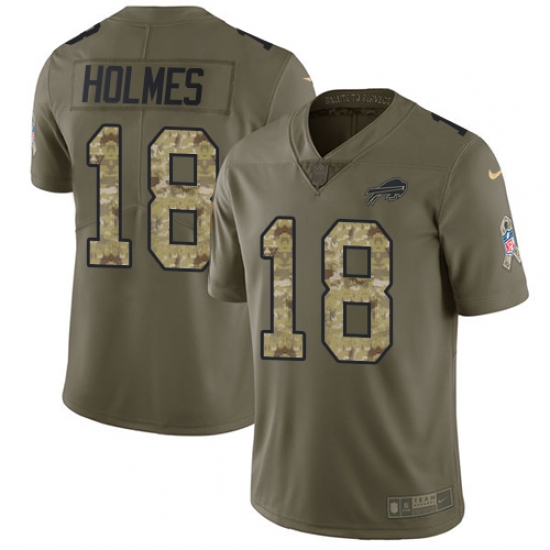 Men's Nike Buffalo Bills #18 Andre Holmes Limited Olive/Camo 2017 Salute to Service NFL Jersey - Ujersey