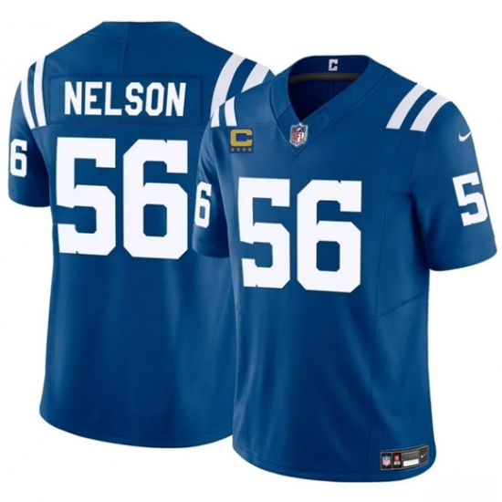 Men's Indianapolis Colts #56 Quenton Nelson Blue 2025 F.U.S.E. With 4-Star C Vapor Limited Football Stitched Jersey - Ujersey