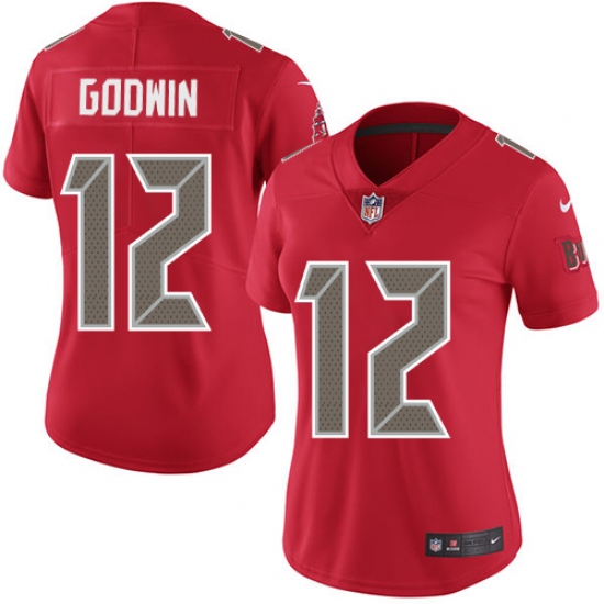 Women's Nike Tampa Bay Buccaneers #12 Chris Godwin Limited Red Rush Vapor Untouchable NFL Jersey - Ujersey