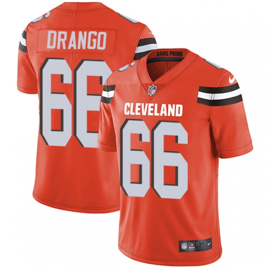 Men's Nike Cleveland Browns #66 Spencer Drango Orange Alternate Vapor Untouchable Limited Player NFL Jersey - Ujersey