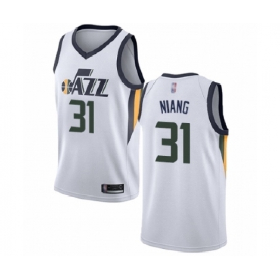 Men's Utah Jazz #31 Georges Niang Authentic White Basketball Jersey - Association Edition - Ujersey