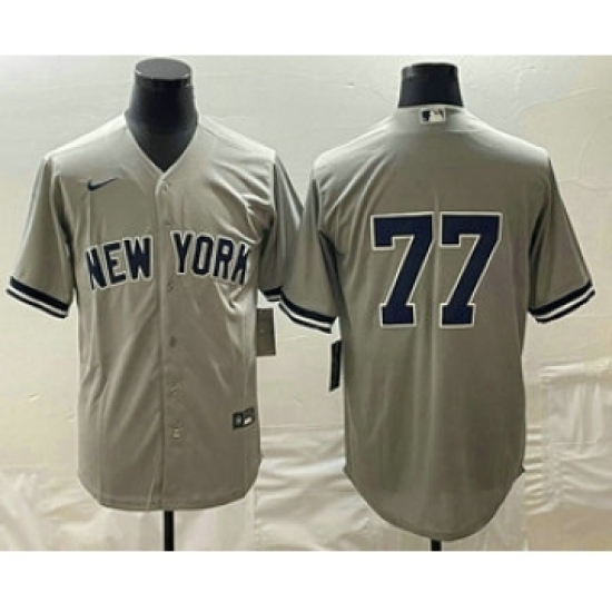 Men's New York Yankees #77 Clint Frazier Gray Cool Base Stitched Jersey - Ujersey