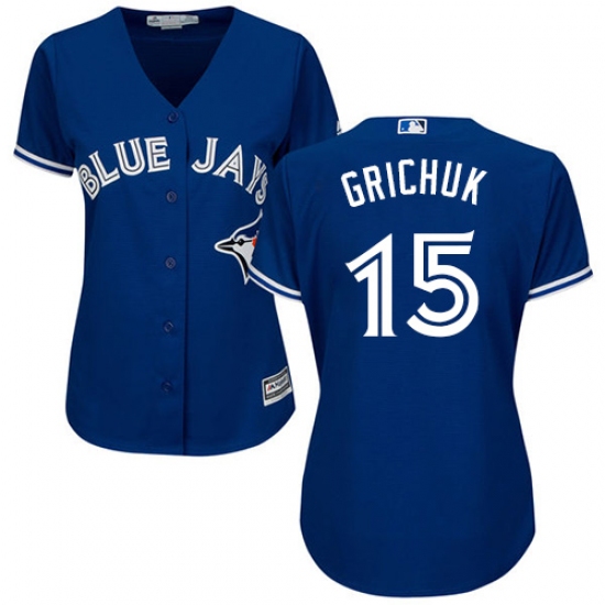 Women's Majestic Toronto Blue Jays #15 Randal Grichuk Authentic Blue Alternate MLB Jersey - Ujersey