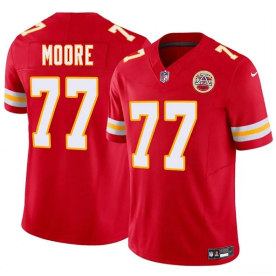 Men's Kansas City Chiefs #77 Jaylon Moore Red 2025 F.U.S.E. Vapor Untouchable Limited Football Stitched Jersey - Ujersey