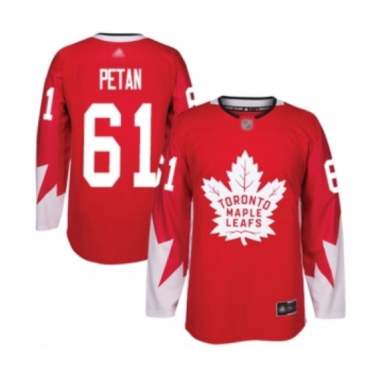 Youth Toronto Maple Leafs #61 Nic Petan Authentic Red Alternate Hockey Jersey - Ujersey
