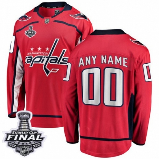 Youth Washington Capitals Customized Fanatics Branded Red Home Breakaway 2018 Stanley Cup Final NHL Jersey