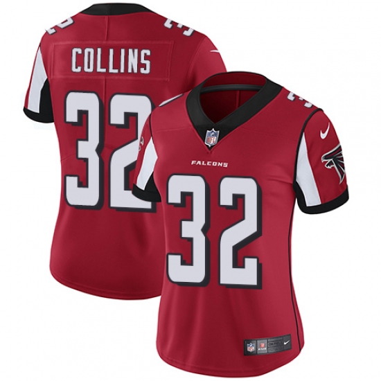 Women's Nike Atlanta Falcons #32 Jalen Collins Red Team Color Vapor Untouchable Limited Player NFL Jersey - Ujersey