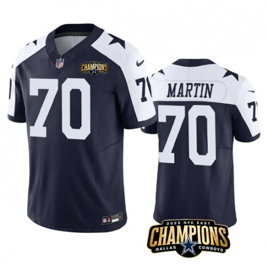 Men's Dallas Cowboys #70 Zack Martin Navy White 2023 F.U.S.E. NFC East Champions Football Stitched Jersey - Ujersey