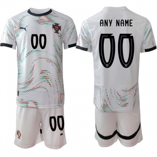 Men's Portugal Team Custom 2025 White Away Soccer Jersey Suit - Ujersey