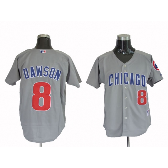 Men's Mitchell and Ness Chicago Cubs #8 Andre Dawson Authentic Grey Throwback MLB Jersey - Ujersey