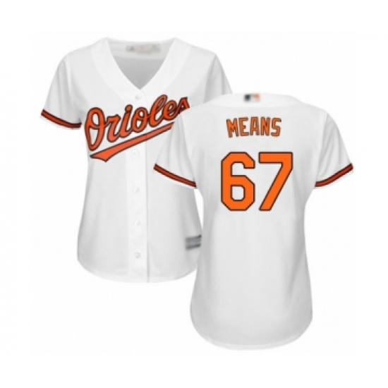 Women's Baltimore Orioles #67 John Means Authentic White Home Cool Base Baseball Jersey - Ujersey