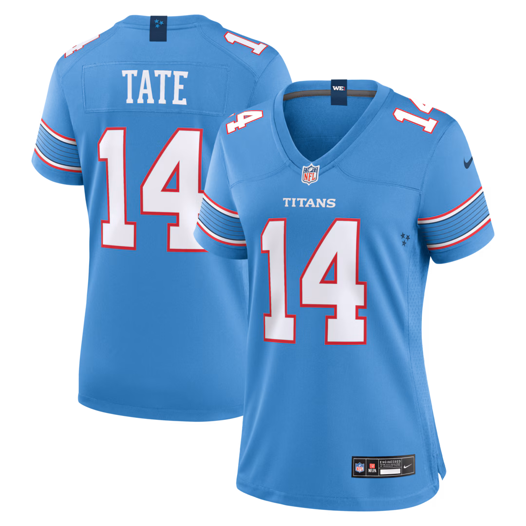 Women's Tennessee Titans Carnell Tate Nike Light Blue Team Game Jersey - Ujersey