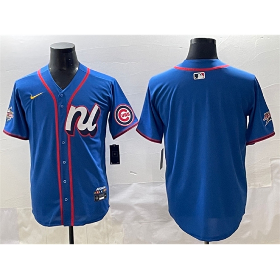 Men's National League Chicago Cubs Blank Blue 2025 All-Star Edition Limited Stitched Baseball Jersey - Ujersey