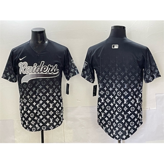 Men's Las Vegas Raiders Blank Black Limited Stitched Baseball Jersey - Ujersey