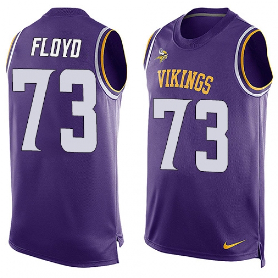 Men's Nike Minnesota Vikings #73 Sharrif Floyd Limited Purple Player Name & Number Tank Top NFL Jersey - Ujersey