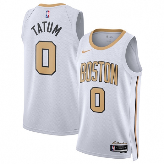 Men's Boston Celtics #0 Jayson Tatum White 2025-26 City Edition Swingman Stitched Basketball Jersey - Ujersey