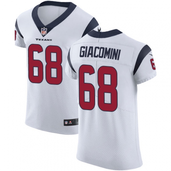 Men's Nike Houston Texans #68 Breno Giacomini White Vapor Untouchable Elite Player NFL Jersey - Ujersey