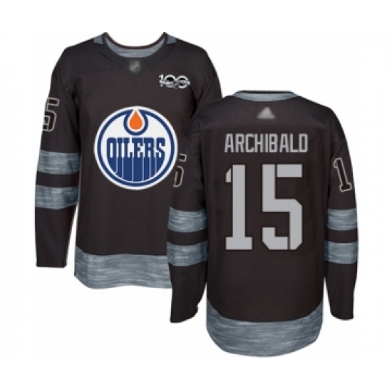 Men's Edmonton Oilers #15 Josh Archibald Authentic Black 1917-2017 100th Anniversary Hockey Jersey - Ujersey