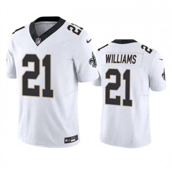 Men's New Orleans Saints #21 Jamaal Williams White 2023 F.U.S.E. Vapor Untouchable Limited Football Stitched Jersey - Ujersey