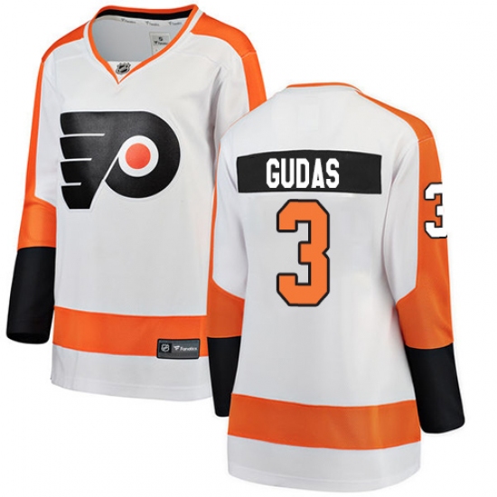Women's Philadelphia Flyers #3 Radko Gudas Fanatics Branded White Away Breakaway NHL Jersey - Ujersey