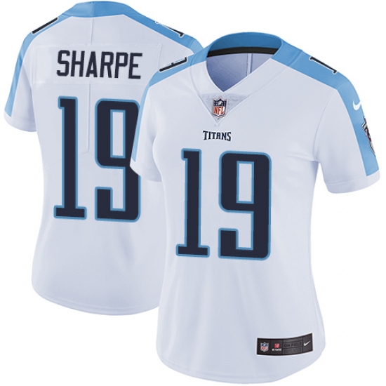 Women's Nike Tennessee Titans #19 Tajae Sharpe White Vapor Untouchable Limited Player NFL Jersey - Ujersey