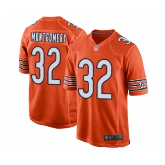 Men's Chicago Bears #32 David Montgomery Game Orange Alternate Football Jersey - Ujersey