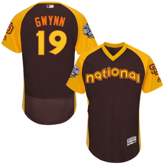 Men's Majestic San Diego Padres #19 Tony Gwynn Brown 2016 All-Star National League BP Authentic Collection Flex Base MLB Jersey - Ujersey