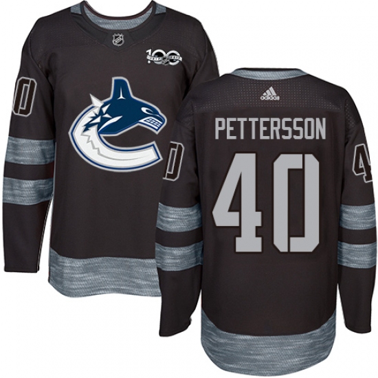 Men's Adidas Vancouver Canucks #40 Elias Pettersson Black 1917-2017 100th Anniversary Stitched NHL Jersey - Ujersey