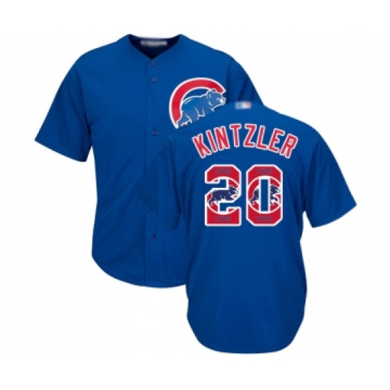 Men's Chicago Cubs #20 Brandon Kintzler Authentic Royal Blue Team Logo Fashion Cool Base Baseball Jersey - Ujersey