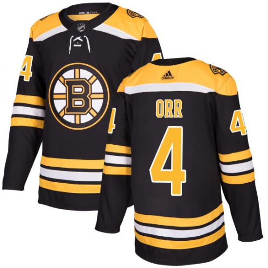 Men's Adidas Boston Bruins #4 Bobby Orr Authentic Black Home NHL Jersey - Ujersey