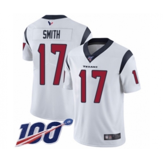 Men's Houston Texans #17 Vyncint Smith White Vapor Untouchable Limited Player 100th Season Football Jersey - Ujersey