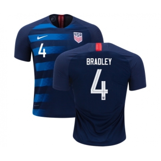 USA #4 Bradley Away Kid Soccer Country Jersey