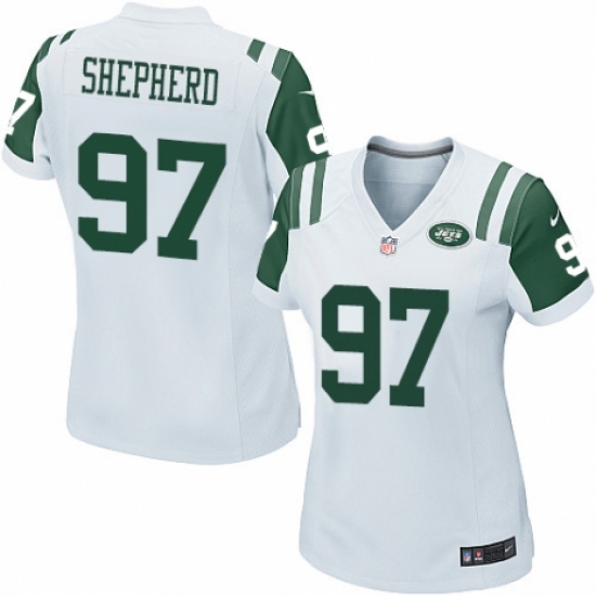 Women's Nike New York Jets #97 Nathan Shepherd Game White NFL Jersey - Ujersey